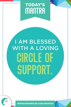 a poster with the words i am blessed with a loving circle of support