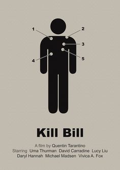 a movie poster for kill bill with an image of a man's body and the words