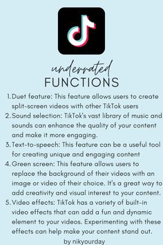 an info sheet with the instructions for how to use tiktok on your phone