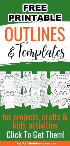 the free printable outlines and templates for kids's activities to get them