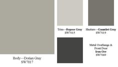 some gray paint colors that are in the same color scheme