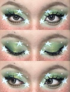 Cool Concert Makeup, 2000 Inspired Makeup, Cool Crazy Makeup Looks, Easy Colorful Makeup Looks, Prom Graphic Liner, Funky Make Up Looks, Fairy Inspired Makeup Simple, Alien Themed Makeup, Cool Makeup Looks Creative Eyeliner