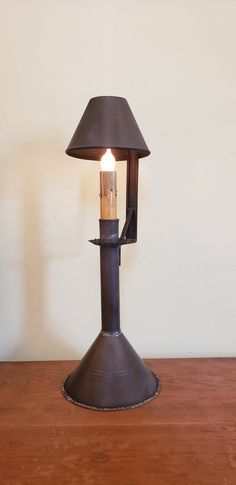 a lamp that is on top of a table