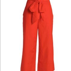 Red Capri Pants, Size 2 $ 0 Casual Red Wide Leg Summer Pants, Red Summer Pants With Pockets, Red High Waist Wide Leg Summer Pants, Casual Red Summer Capris, Chic Red Bottoms For Spring, Red Bottoms For Day Out, Chic Red Spring Bottoms, Red High-waisted Summer Pants, Red Cotton Summer Pants