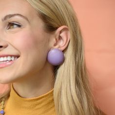 Step into a world of western charm with our Saddle Up Retro Button Stud Earrings! These handcrafted earrings evoke the rugged yet refined look of aged leather. With a touch of retro flair, they're the perfect statement piece for any outfit. Earrings measure 1 3/8" in diameter. This style is known as the 'Retro Button Stud' earring & comes in loads of colors & sizes. Earrings are made with vintage lucite parts that were made in the 1960's - early 80's.We hand-set them with surgical steel earring Vintage Lavender Round Jewelry, Affordable Purple Retro Earrings, Purple Stud Earrings, Vintage Purple Teardrop Earrings, Retro Adjustable Pink Earrings, Surgical Steel Earrings, Innovative Fashion, Vintage Lucite, Handcrafted Earrings