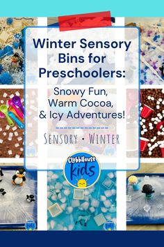 the winter sensory bins for preschoolers snow fun, warm cocoa and icy adventures