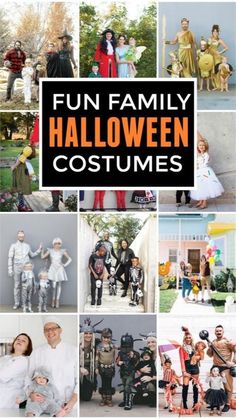 a collage of halloween costumes with the words fun family halloween costumes