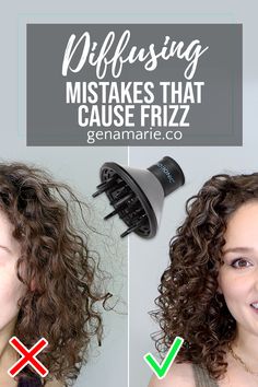 10 Hacks for Frizzy Curly Hair – Gena Marie Curly Hair Men Haircut, Curly Hair Care Routine, Hair Diffuser, Hair Mistakes, Curly Hair Tutorial, Curly Girl Method, Curly Hair Routine, Curly Hair Care