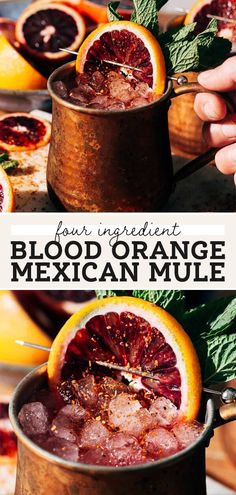 blood orange mexican mules with mint garnish