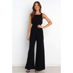 Be the life of the party in this classic linen jumpsuit! Featuring an open back with elasticised band detail, and an elasticised waistband for a secure fit, youll love the classic round neckline, elasticised shoulder straps, and straight wide leg style pant that makes it perfect for any occasion. Black Pants Women Outfits, Black Romper Pants, Vietnam Clothes, Formal Fits, Classic Jumpsuit, Cocktail Jumpsuit, Work Hair, Concert Outfit Summer, Petal And Pup