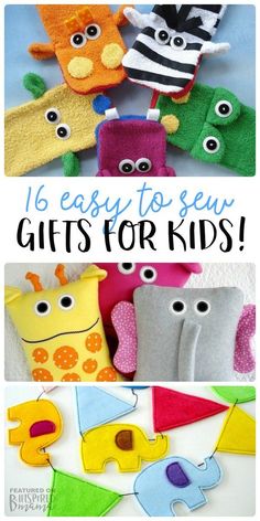 Sew Gifts For Kids, Easy To Sew Gifts, Shoebox Crafts, Fcs Classroom, Sew Gifts, Handmade Christmas Presents, 16 Gifts, Holiday Hand Towels, Felt Puppets