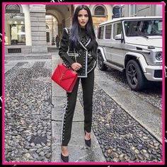 Pisani Maura on Instagram: “👑👑👑#pisaniqueen 👑👑👑 from top to bottom just Pisani Maura™” Womens Casual Suits, Fashion Outfit Ideas, Black Two Piece, Suit For Women, Fitted Trousers, Outfit Goals, Leather Jackets Women, High Waisted Trousers, Winter Fashion Outfits