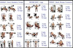 a series of pictures showing how to do the same bench press with weights and dumbbells