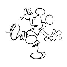 a drawing of mickey mouse with the word love on it's chest and hands