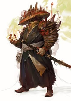 ArtStation - Mushroom Ronin, Gaga Turmanishvili Fungi Humanoid, Humanoid Mushroom, Mushroom Armor, Dnd Shaman, Mushroom People Art, Summoner Character Design, Mushroom Warrior, Mushroom Creature, Mushroom People