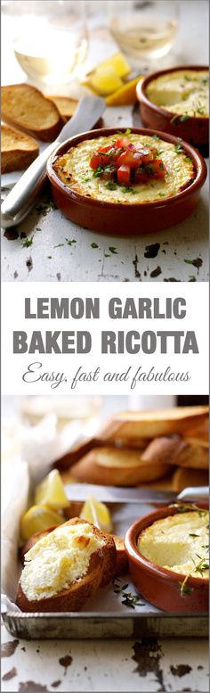 lemon garlic baked ricotta is an easy and delicious appetizer