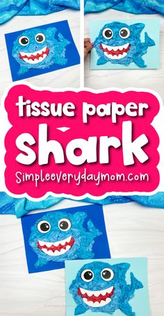 this tissue paper shark craft is so cute and easy to make it's the perfect summer art project for kids