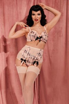 Bettie Page Showgirl Pink Overwire Bra - Playful Promises USA Overwire Bra, Playful Promises, Pink Suspenders, Dita Von Teese Lingerie, Plus Size Tights, Retro Lingerie, Bettie Page, Fredericks Of Hollywood, Suspender Belt