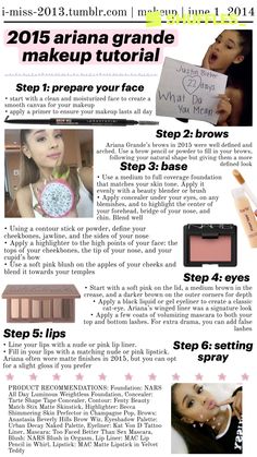 the instructions for how to apply makeup on your face and make it look like you're