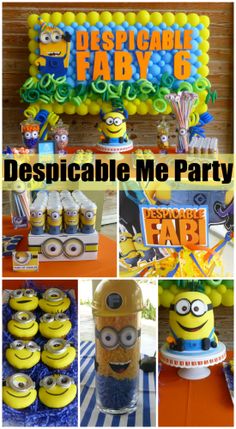 despicable me party with minion balloons and decorations