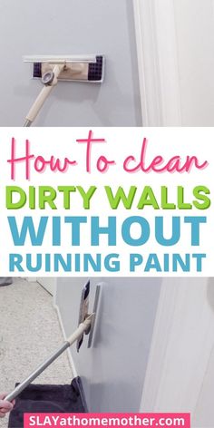 how to clean dirty walls without running paint with the help of a spray mop