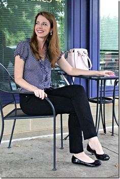 Fashion Friday- Ruffles & Polka Dots | Running in a Skirt Office Attire Women, Black Ballet, Fashion Forecasting, Fashion Friday, Black Ballet Flats, Office Attire, A Skirt, Ballerina Flats