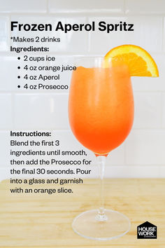 Watermelon Margarita, Frozen Aperol Spritz, Limoncello Spritz, Margarita Sangria, Orange Rose Mimosa, and Dirty Martini. How To Make An Aperol Spritz, Frozen Aperol Spritz, Aperol Drinks, Rose Mimosa, Margarita Sangria, Bartender Drinks Recipes, Limoncello Spritz, Aperol Spritz Recipe, Spritz Recipe