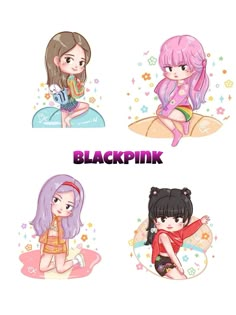 Blackpink Cartoon, Blackpink Chibi, Blackpink Anime, Blackpink Art, Chi Bi, Friendship Pictures, Blackpink Cute, Blackpink Fanart, Kawaii Pens