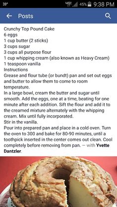 the recipe for an apple pie is shown in this screenshoter's screen shot