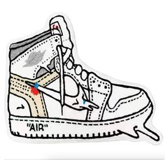 a drawing of a shoe with the word air on it