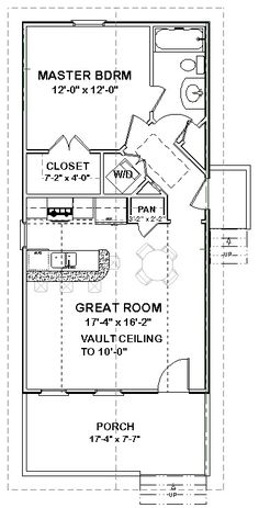 the floor plan for a small house with an attached bathroom and living room, as well as