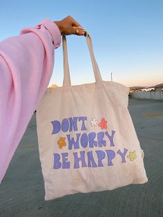 Dont Worry Be Happy, Handpainted Tote, Handpainted Tote Bags, Totes Ideas, Sacs Tote Bags, Tods Bag, Best Tote Bags, Girls Tote