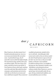 an article in the book dear / capricorn