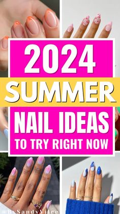 Summer nail ideas | Summer nail ideas 2024 | check out these summer nail ideas for your next mani Bright Summer Nails Designs, Pink Summer Nails, Cute Summer Nail Designs, Fun Summer Nails, Summer Nail Ideas, Summer Nail Designs, Bright Summer Nails, Nail Color Trends, Nail Art Designs Summer