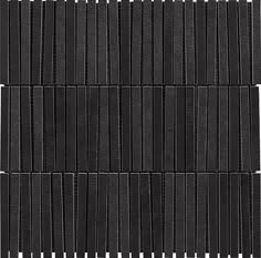 the black tiles are arranged in rows on each side, and one is made out of strips