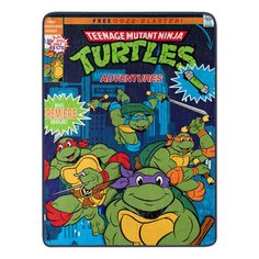 the teenage mutant ninjas adventures dvd is shown in front of an image of turtles