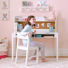 The Martha Stewart Living and Learning Kids' Desk with Hutch and Chair provides kids 5 and up with a personalized, intentional place to work, learn and create. Wooden Study Table, Learning Writing, Kids Study Table, Desk With Hutch, Kids Desk, Kids' Desk, Bedroom Desk, Martha Stewart Living, Desk Hutch