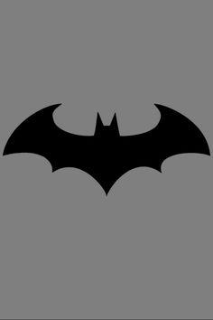 the batman symbol is shown in black and white on a gray background, it appears to be an image of a bat