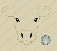 a cow's face is shown in the center of this embroidery design