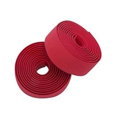 two rolls of red foam tape on white background