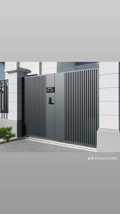 an image of a modern gated entrance to a building