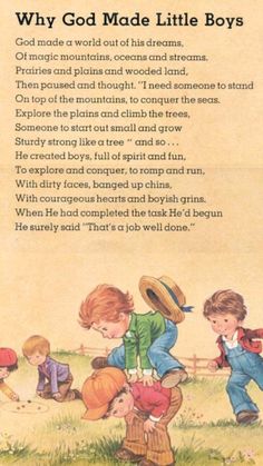 an old children's book with the title why god made little boys