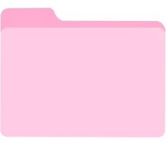 a pink file folder on a white background with clipping area for text or image