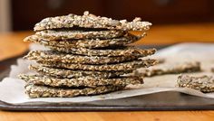 a stack of cookies sitting on top of a metal tray