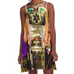 Loose-fit, mid-length sleeveless dress with silky handfeel. Printed on both sides. Machine washable. Size range XS-2XL. Woven Dress, Dress For Sale, Dance Costumes, Both Sides, Performance Art, Dress Fabric, Mid Length, Dresses For Sale, A Line Dress