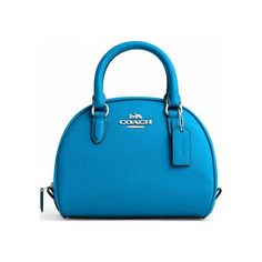 Crossgrain leather Inside multifunction pocket Zip closure, fabric lining Handles with 2 3/4" drop Detachable strap with 22 1/2" drop for shoulder or crossbody wear 8" (L) x 6" (H) x 5" (W) Size: small.  Color: Blue.  Gender: female.  Age Group: adult. Blue Gender, Cloth Bags, Handbag Accessories, Coach Bags, Electric Blue, Gender Female, Sydney, Bags Designer, Satchel