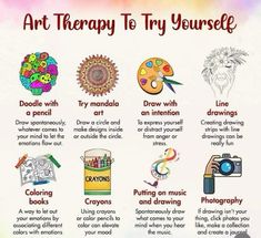 Art Relaxation Ideas, Art Therapy Challenge, Art For Relaxation, Calming Drawings Art Therapy, Art Therapy Journaling, Art As Therapy, Creative Therapy Activities, Therapy Drawing Ideas, How To Relax