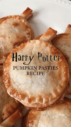 harry potter pumpkin pasties recipe on a white plate