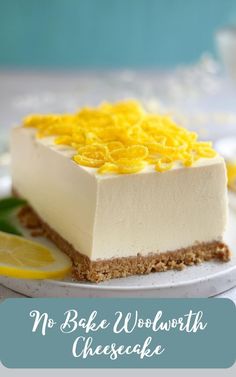 Craving a light, lemony treat? No Bake Woolworth Cheesecake is a timeless, easy dessert that’s perfect for spring celebrations like Easter and Mother’s Day! 🌼 With no baking required, this classic cheesecake will wow your guests with its refreshing flavor and creamy texture. #NoBakeDessert #CheesecakeRecipe #EasterMenu #MothersDayTreat #EasyDesserts #LemonDesserts Lemon Blueberry Cheesecake, Easter Menu, Cheesecake Cake, Strawberry Lemon, Spring Celebration