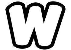 the letter w in black and white